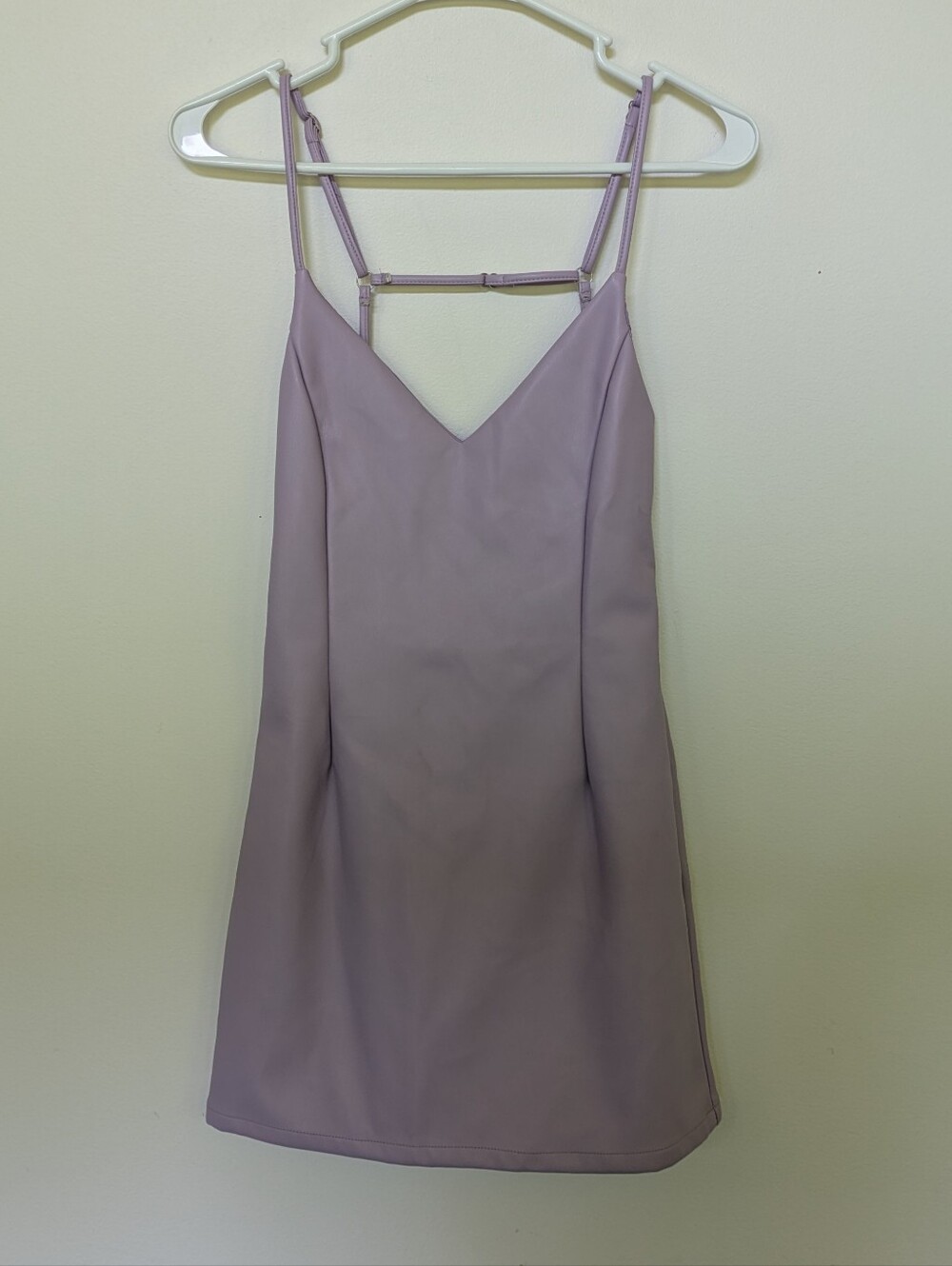 Sundays Faux Leather Lilac Purple Mini Dress Small